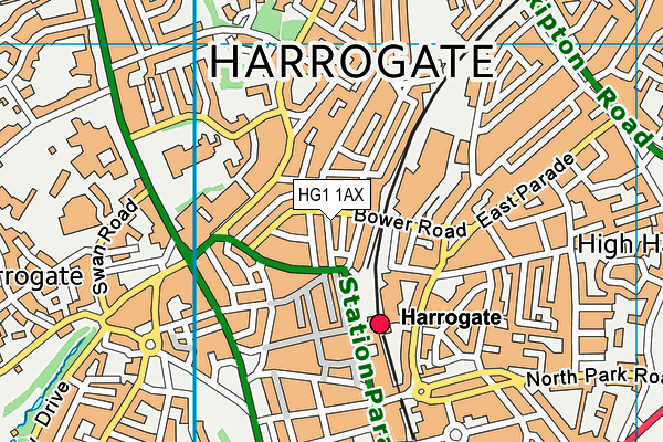 HG1 1AX map - OS VectorMap District (Ordnance Survey) HG1 1AX map - OS VectorMap District (Ordnance Survey)