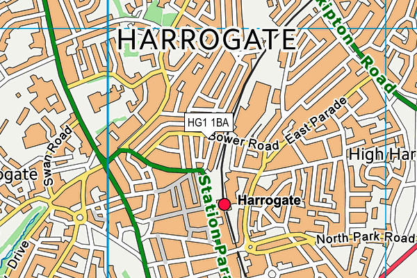HG1 1BA map - OS VectorMap District (Ordnance Survey) HG1 1BA map - OS VectorMap District (Ordnance Survey)