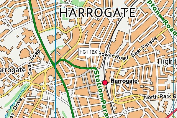 HG1 1BX map - OS VectorMap District (Ordnance Survey) HG1 1BX map - OS VectorMap District (Ordnance Survey)