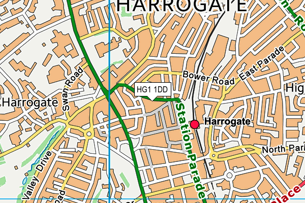 HG1 1DD map - OS VectorMap District (Ordnance Survey)