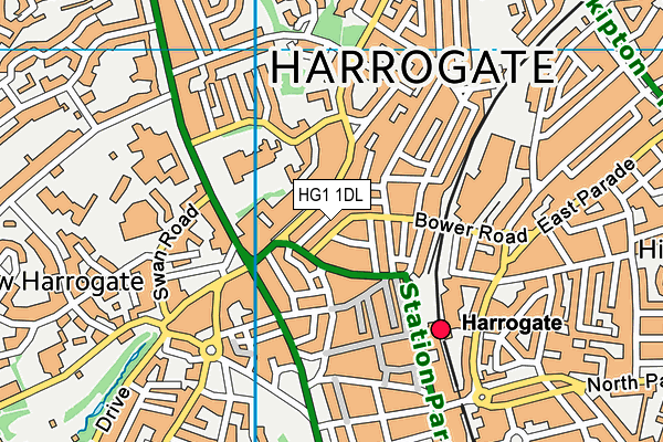 HG1 1DL map - OS VectorMap District (Ordnance Survey) HG1 1DL map - OS VectorMap District (Ordnance Survey)