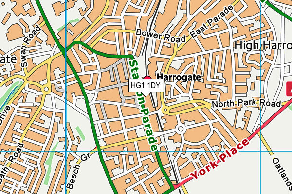 HG1 1DY map - OS VectorMap District (Ordnance Survey) HG1 1DY map - OS VectorMap District (Ordnance Survey)