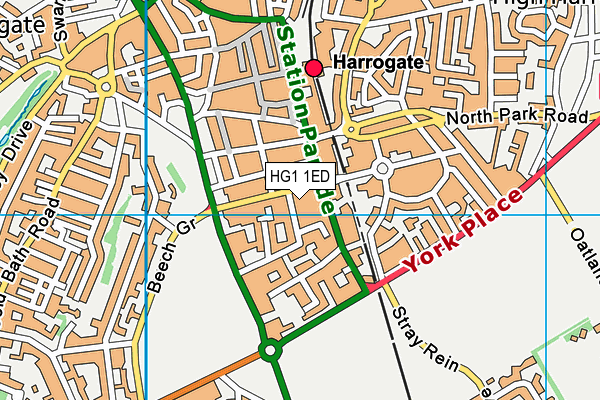 HG1 1ED map - OS VectorMap District (Ordnance Survey)