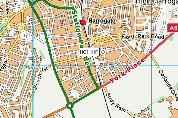 HG1 1HF map - OS VectorMap District (Ordnance Survey) HG1 1HF map - OS VectorMap District (Ordnance Survey)