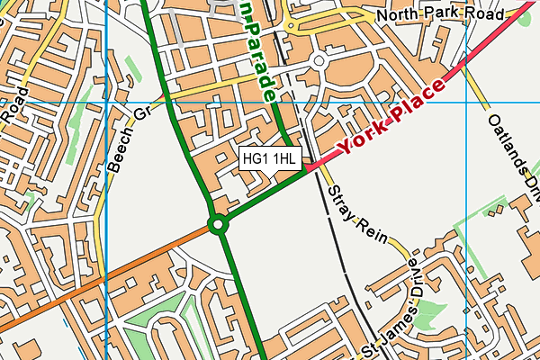 HG1 1HL map - OS VectorMap District (Ordnance Survey) HG1 1HL map - OS VectorMap District (Ordnance Survey)