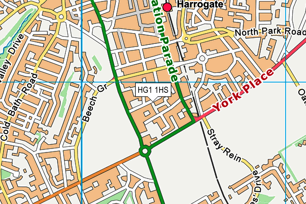 HG1 1HS map - OS VectorMap District (Ordnance Survey) HG1 1HS map - OS VectorMap District (Ordnance Survey)
