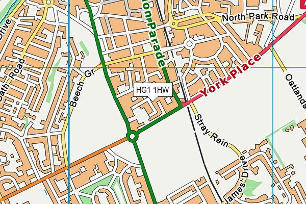 HG1 1HW map - OS VectorMap District (Ordnance Survey) HG1 1HW map - OS VectorMap District (Ordnance Survey)