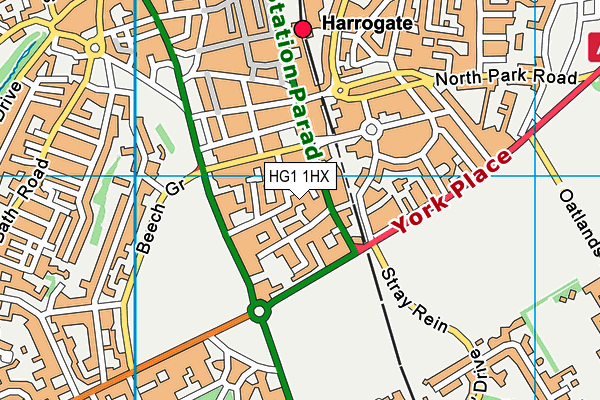 HG1 1HX map - OS VectorMap District (Ordnance Survey) HG1 1HX map - OS VectorMap District (Ordnance Survey)