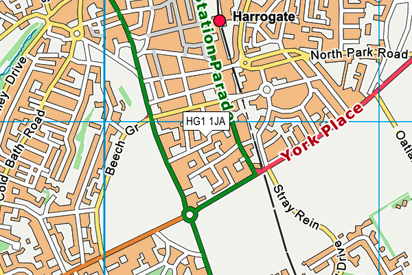 HG1 1JA map - OS VectorMap District (Ordnance Survey) HG1 1JA map - OS VectorMap District (Ordnance Survey)