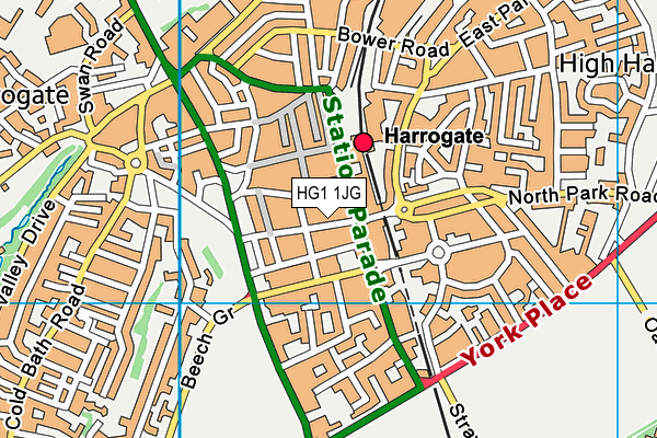 HG1 1JG map - OS VectorMap District (Ordnance Survey) HG1 1JG map - OS VectorMap District (Ordnance Survey)