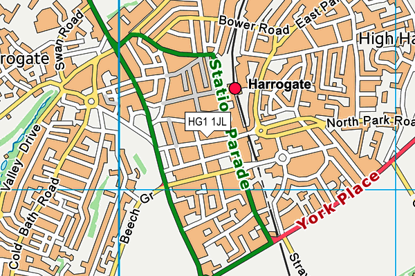 HG1 1JL map - OS VectorMap District (Ordnance Survey) HG1 1JL map - OS VectorMap District (Ordnance Survey)