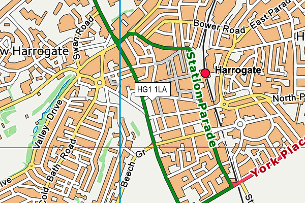 HG1 1LA map - OS VectorMap District (Ordnance Survey) HG1 1LA map - OS VectorMap District (Ordnance Survey)