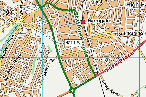 HG1 1LW map - OS VectorMap District (Ordnance Survey) HG1 1LW map - OS VectorMap District (Ordnance Survey)