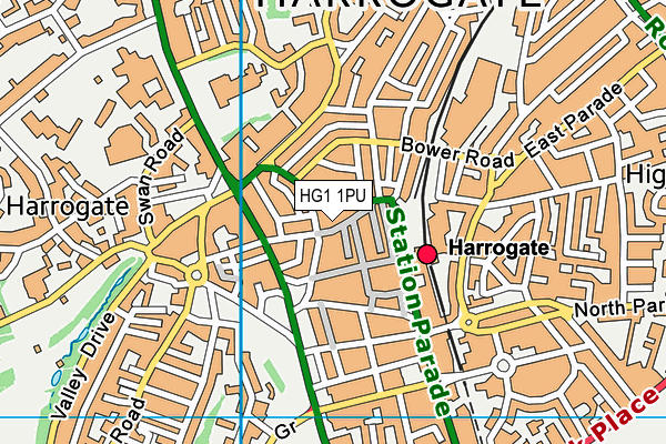 HG1 1PU map - OS VectorMap District (Ordnance Survey) HG1 1PU map - OS VectorMap District (Ordnance Survey)