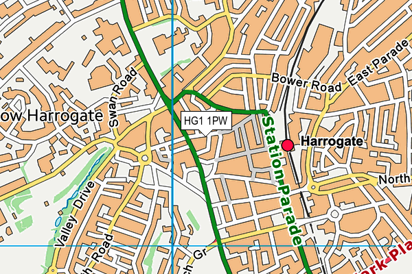 HG1 1PW map - OS VectorMap District (Ordnance Survey) HG1 1PW map - OS VectorMap District (Ordnance Survey)