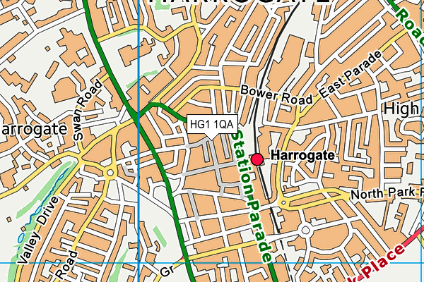 HG1 1QA map - OS VectorMap District (Ordnance Survey) HG1 1QA map - OS VectorMap District (Ordnance Survey)