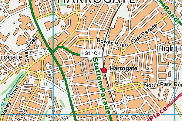 HG1 1QH map - OS VectorMap District (Ordnance Survey) HG1 1QH map - OS VectorMap District (Ordnance Survey)