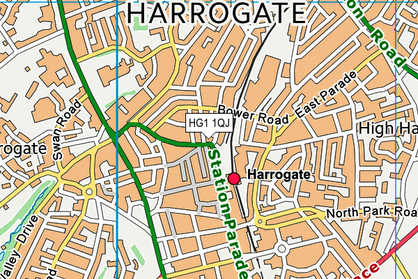 HG1 1QJ map - OS VectorMap District (Ordnance Survey) HG1 1QJ map - OS VectorMap District (Ordnance Survey)