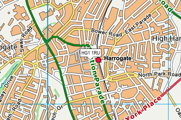 HG1 1RU map - OS VectorMap District (Ordnance Survey) HG1 1RU map - OS VectorMap District (Ordnance Survey)