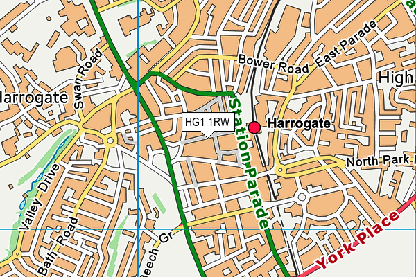 HG1 1RW map - OS VectorMap District (Ordnance Survey) HG1 1RW map - OS VectorMap District (Ordnance Survey)