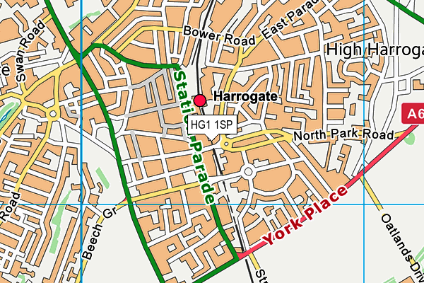 HG1 1SP map - OS VectorMap District (Ordnance Survey) HG1 1SP map - OS VectorMap District (Ordnance Survey)
