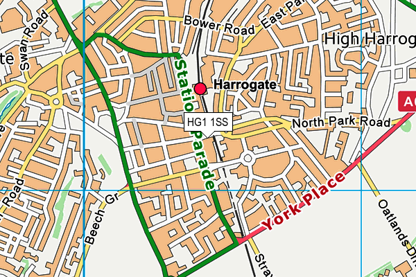 HG1 1SS map - OS VectorMap District (Ordnance Survey) HG1 1SS map - OS VectorMap District (Ordnance Survey)