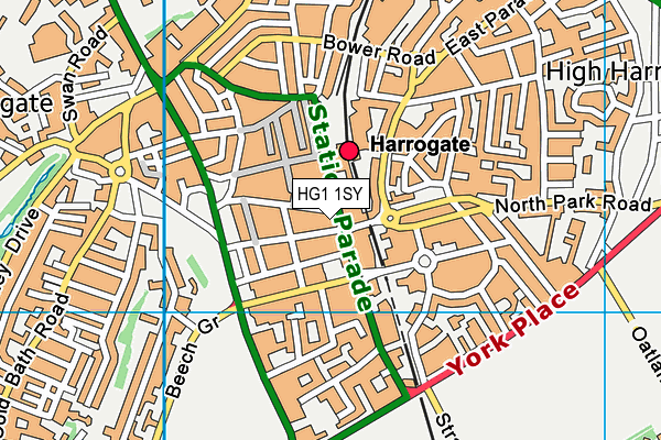 HG1 1SY map - OS VectorMap District (Ordnance Survey) HG1 1SY map - OS VectorMap District (Ordnance Survey)