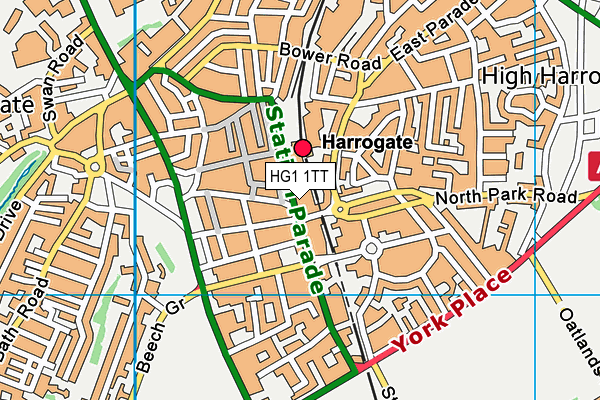 HG1 1TT map - OS VectorMap District (Ordnance Survey) HG1 1TT map - OS VectorMap District (Ordnance Survey)