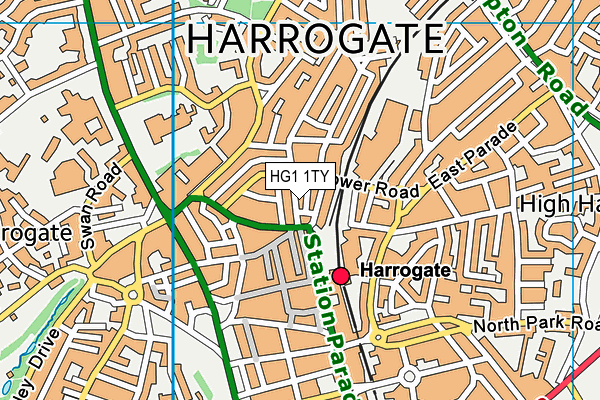 HG1 1TY map - OS VectorMap District (Ordnance Survey) HG1 1TY map - OS VectorMap District (Ordnance Survey)