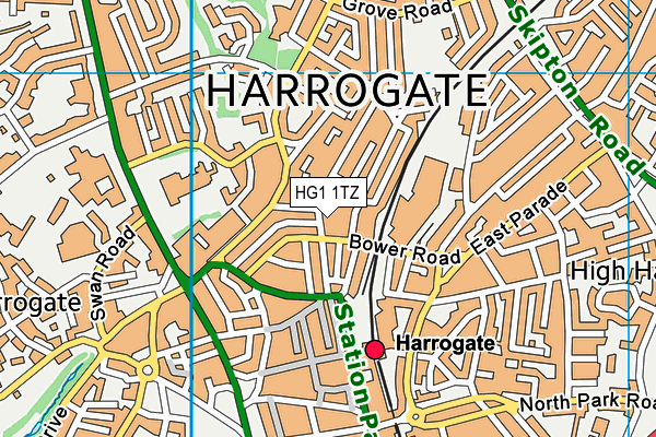HG1 1TZ map - OS VectorMap District (Ordnance Survey) HG1 1TZ map - OS VectorMap District (Ordnance Survey)