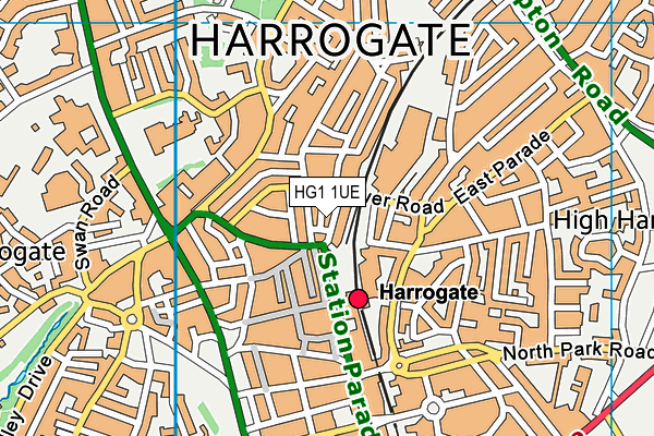 HG1 1UE map - OS VectorMap District (Ordnance Survey) HG1 1UE map - OS VectorMap District (Ordnance Survey)