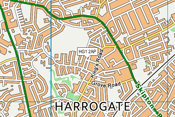 HG1 2AP map - OS VectorMap District (Ordnance Survey) HG1 2AP map - OS VectorMap District (Ordnance Survey)