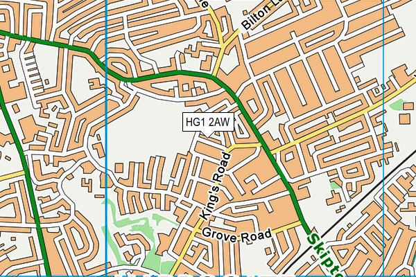 HG1 2AW map - OS VectorMap District (Ordnance Survey) HG1 2AW map - OS VectorMap District (Ordnance Survey)