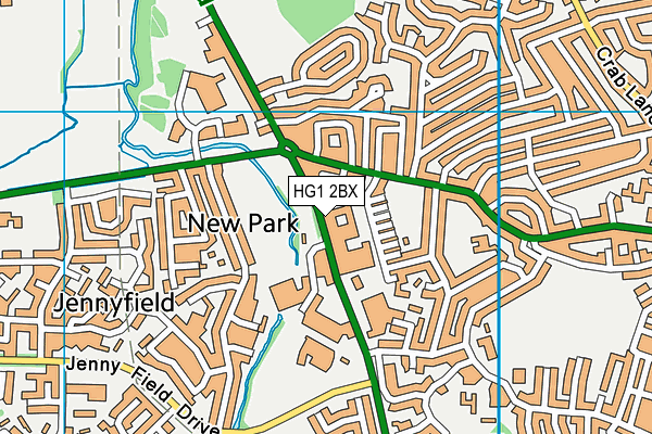 HG1 2BX map - OS VectorMap District (Ordnance Survey) HG1 2BX map - OS VectorMap District (Ordnance Survey)