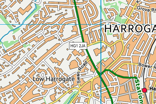 HG1 2JA map - OS VectorMap District (Ordnance Survey) HG1 2JA map - OS VectorMap District (Ordnance Survey)
