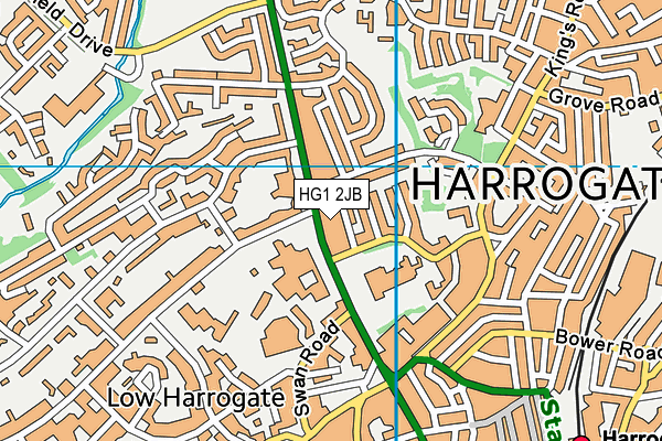 HG1 2JB map - OS VectorMap District (Ordnance Survey) HG1 2JB map - OS VectorMap District (Ordnance Survey)