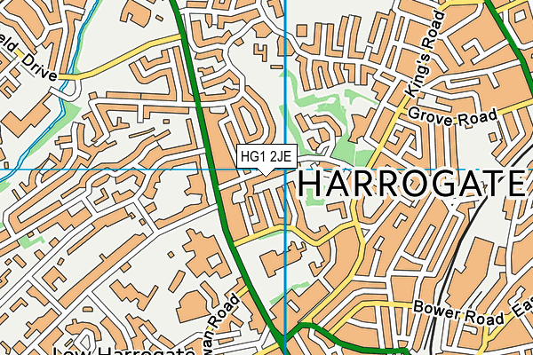 HG1 2JE map - OS VectorMap District (Ordnance Survey) HG1 2JE map - OS VectorMap District (Ordnance Survey)