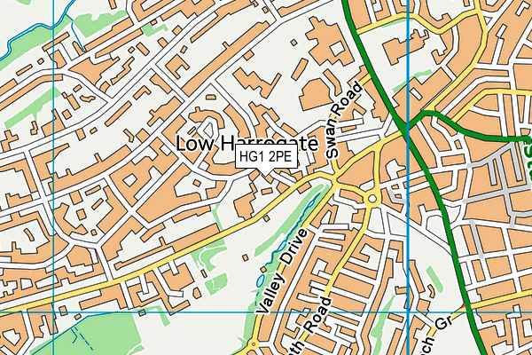 HG1 2PE map - OS VectorMap District (Ordnance Survey) HG1 2PE map - OS VectorMap District (Ordnance Survey)