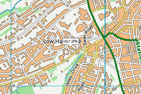 HG1 2PN map - OS VectorMap District (Ordnance Survey) HG1 2PN map - OS VectorMap District (Ordnance Survey)