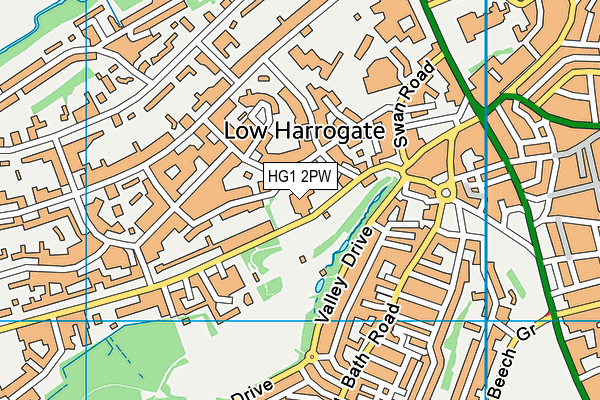 HG1 2PW map - OS VectorMap District (Ordnance Survey) HG1 2PW map - OS VectorMap District (Ordnance Survey)