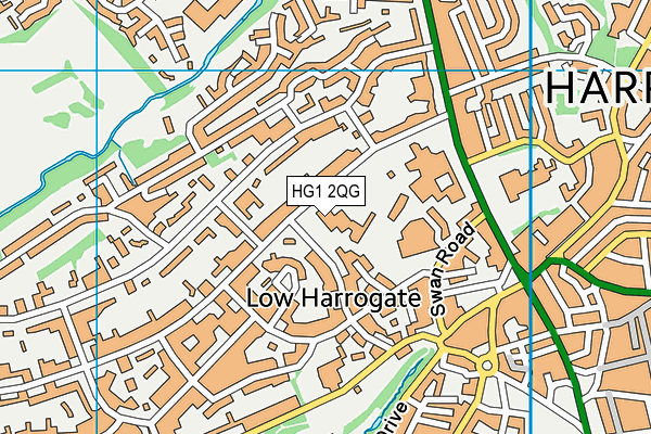 HG1 2QG map - OS VectorMap District (Ordnance Survey) HG1 2QG map - OS VectorMap District (Ordnance Survey)