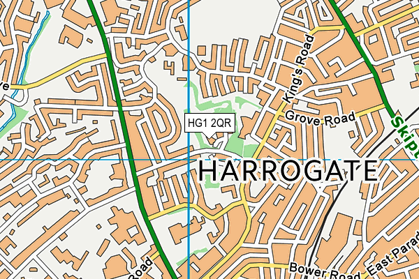 HG1 2QR map - OS VectorMap District (Ordnance Survey) HG1 2QR map - OS VectorMap District (Ordnance Survey)