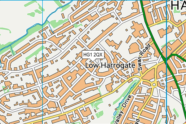 HG1 2QX map - OS VectorMap District (Ordnance Survey) HG1 2QX map - OS VectorMap District (Ordnance Survey)
