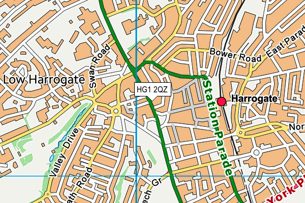 HG1 2QZ map - OS VectorMap District (Ordnance Survey)