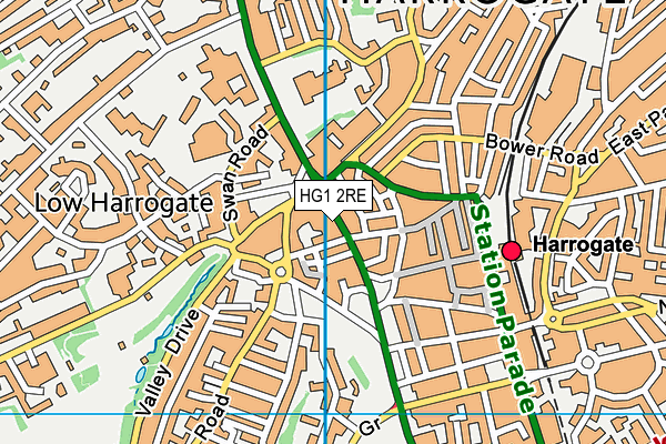 HG1 2RE map - OS VectorMap District (Ordnance Survey) HG1 2RE map - OS VectorMap District (Ordnance Survey)