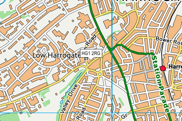 HG1 2RG map - OS VectorMap District (Ordnance Survey) HG1 2RG map - OS VectorMap District (Ordnance Survey)