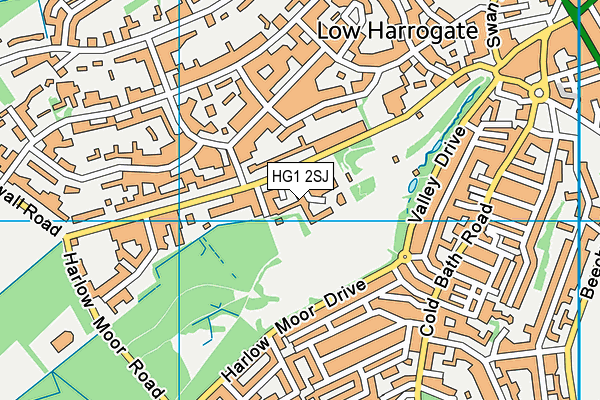 HG1 2SJ map - OS VectorMap District (Ordnance Survey) HG1 2SJ map - OS VectorMap District (Ordnance Survey)