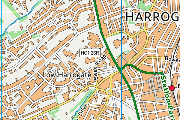 HG1 2SR map - OS VectorMap District (Ordnance Survey) HG1 2SR map - OS VectorMap District (Ordnance Survey)