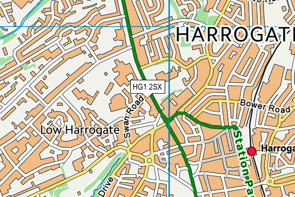 HG1 2SX map - OS VectorMap District (Ordnance Survey) HG1 2SX map - OS VectorMap District (Ordnance Survey)