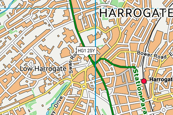 HG1 2SY map - OS VectorMap District (Ordnance Survey) HG1 2SY map - OS VectorMap District (Ordnance Survey)